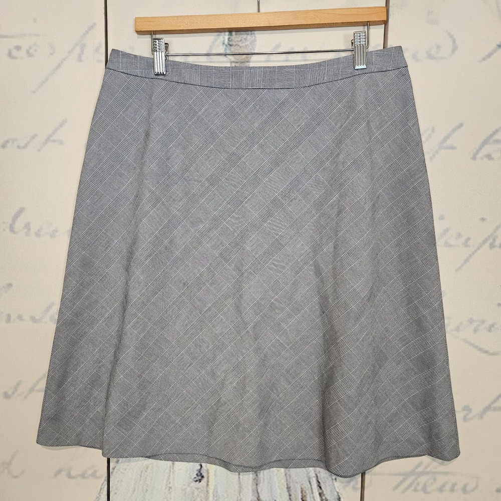 NWT Talbots Petite Blue Glen Plaid A-Line Skirt 12P Business Casual $109